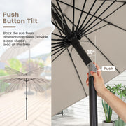 2.7 m Patio Umbrella with 18 Fibreglass Ribs, Tilt & Crank
