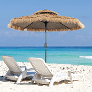 2.7–3 m Thatched Tiki Patio Umbrella with Tilt & Crank