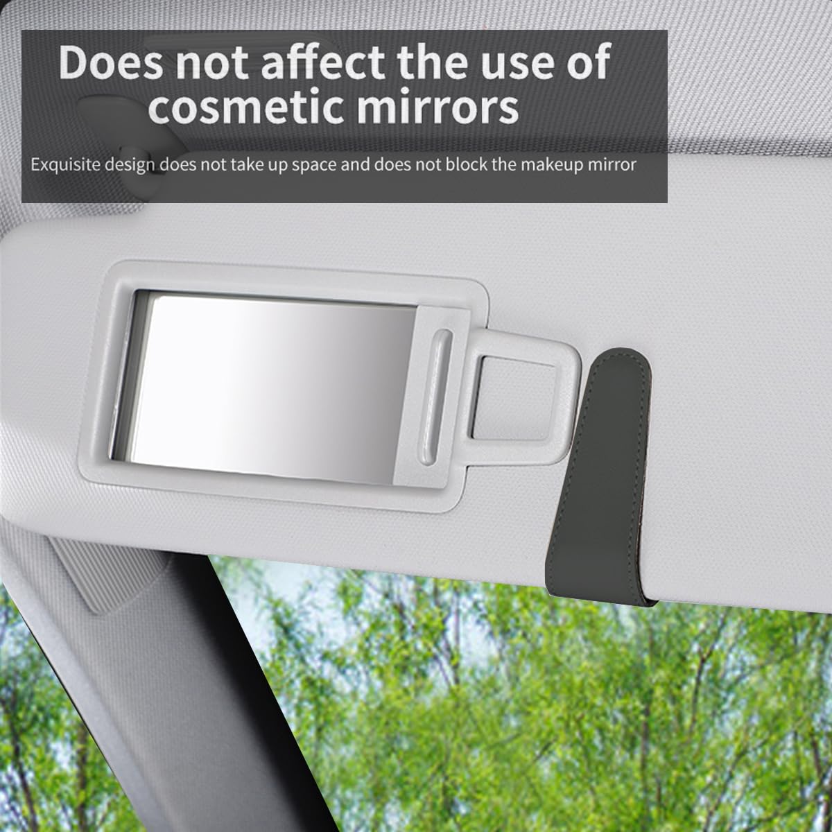 Magnetic Faux-Leather Car Visor Glasses Holder – Black