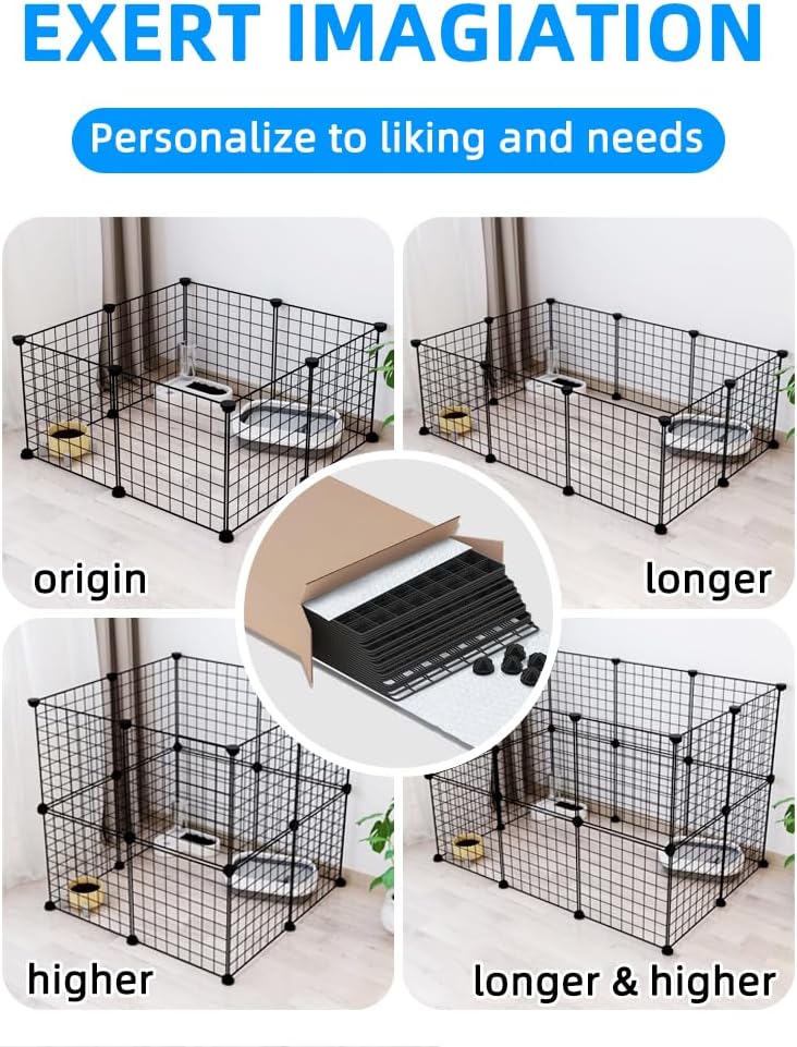 20-Piece Modular Wire Small-Animal Enclosure – 35 cm Panels