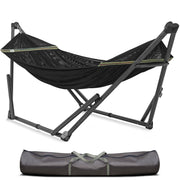Tranquillo Uniki Folding Hammock & Steel Stand – Black