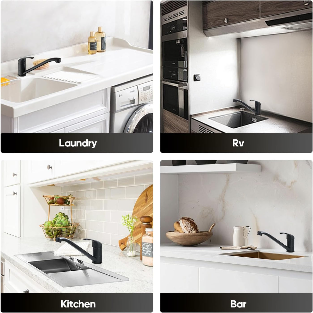 Decaura 360° Swivel Sink Mixer Tap – Matt Black