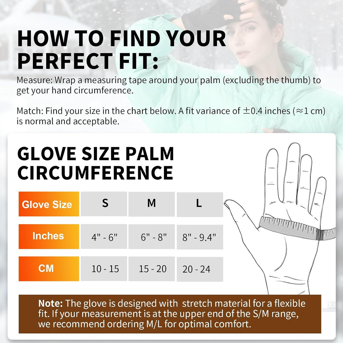 Rechargeable Heated Gloves – Cordless Fingerless Winter Warm Gloves with Temperature Control
