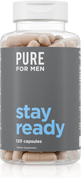 Pure for Men Original Cleanliness Stay Ready Fiber Supplement, 120 Vegan Capsules, Helps Promote Digestive Regularity. Psyllium Husk, Chia Seeds, Oat Fibre, Proprietary Formula