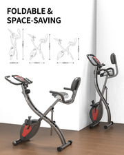 3-in-1 Foldable Magnetic Exercise Bike – 120 kg