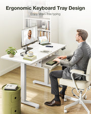 100 × 50 cm Electric Standing Desk with Keyboard Tray & Memory