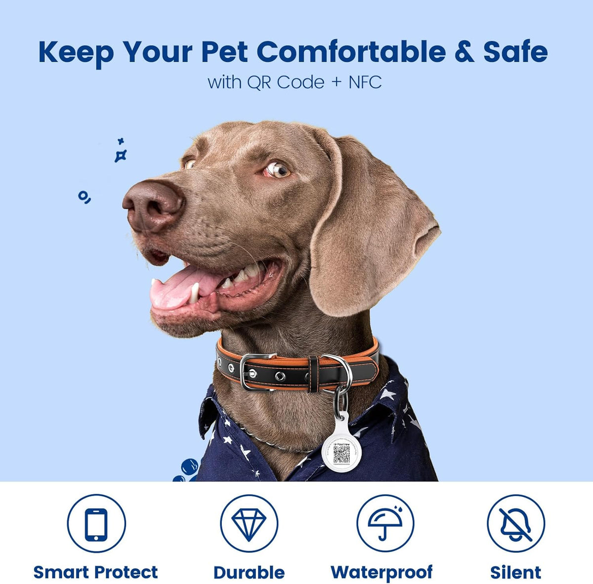 NFC & QR Smart Pet ID Tag – 6 Colours