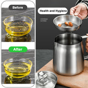 2 L Stainless-Steel Oil Filter Pot with Strainer & Frying Basket