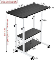 Mobile Height-Adjustable Laptop Desk with Storage