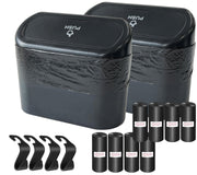 Compact Lidded Car Bin with 120 Liners & 4 Hooks