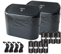 Compact Lidded Car Bin with 120 Liners & 4 Hooks