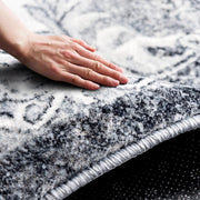 200 × 200 cm Grey & White Imitation-Cashmere Area Rug