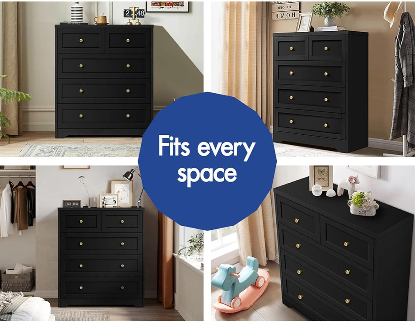 5-Drawer Tallboy Storage Cabinet