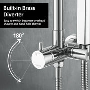 ACA 10-Inch Round Twin Shower Rail Set – Chrome