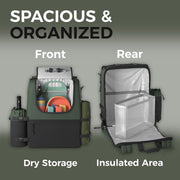 Insulated Picnic Backpack for Four with Blanket & Wine Cooler