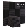 24 Pack Sound Proof Panels, Acoustic Foam Panels 12x12x2 inches Black Acoustic Panels, High Density Soundproofing Panels, Fire-retardant Sound Absorbing Foam for Studio Recording