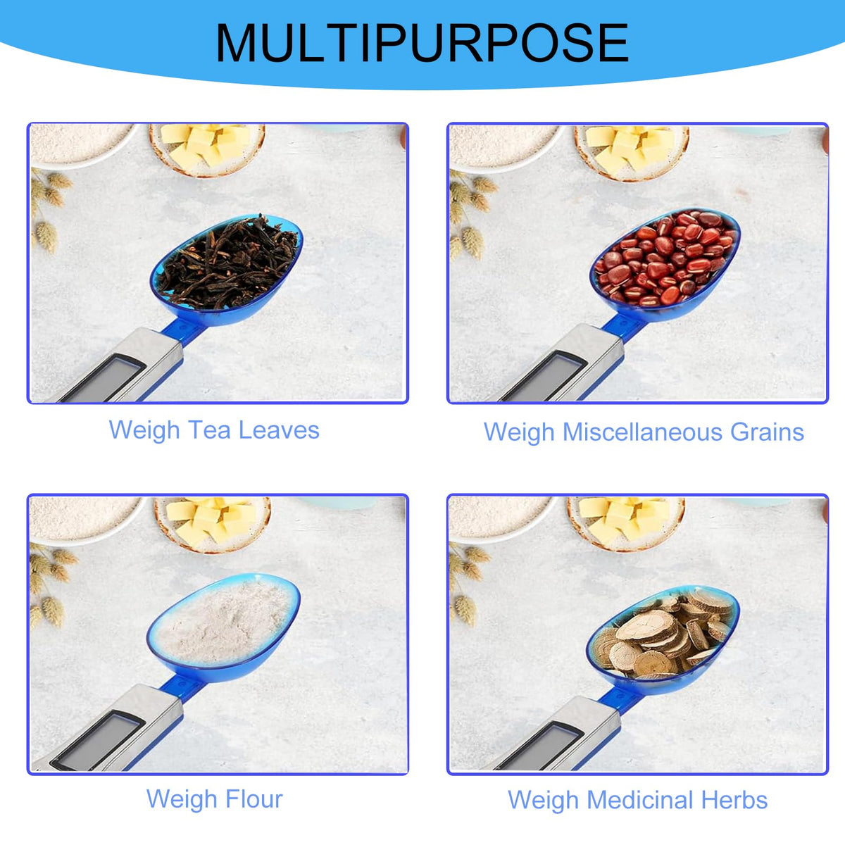 Digital Measuring Spoon Scale with 3 Scoops – 500 g × 0.1 g