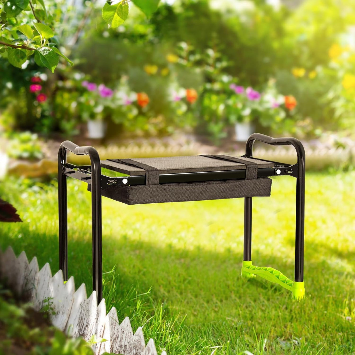 Foldable Garden Kneeler & Seat with EVA Pads and Tool Bag – Up to 150 kg