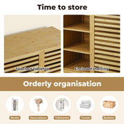 80 × 40 × 88 cm Bamboo Storage Cabinet with Louvered Door