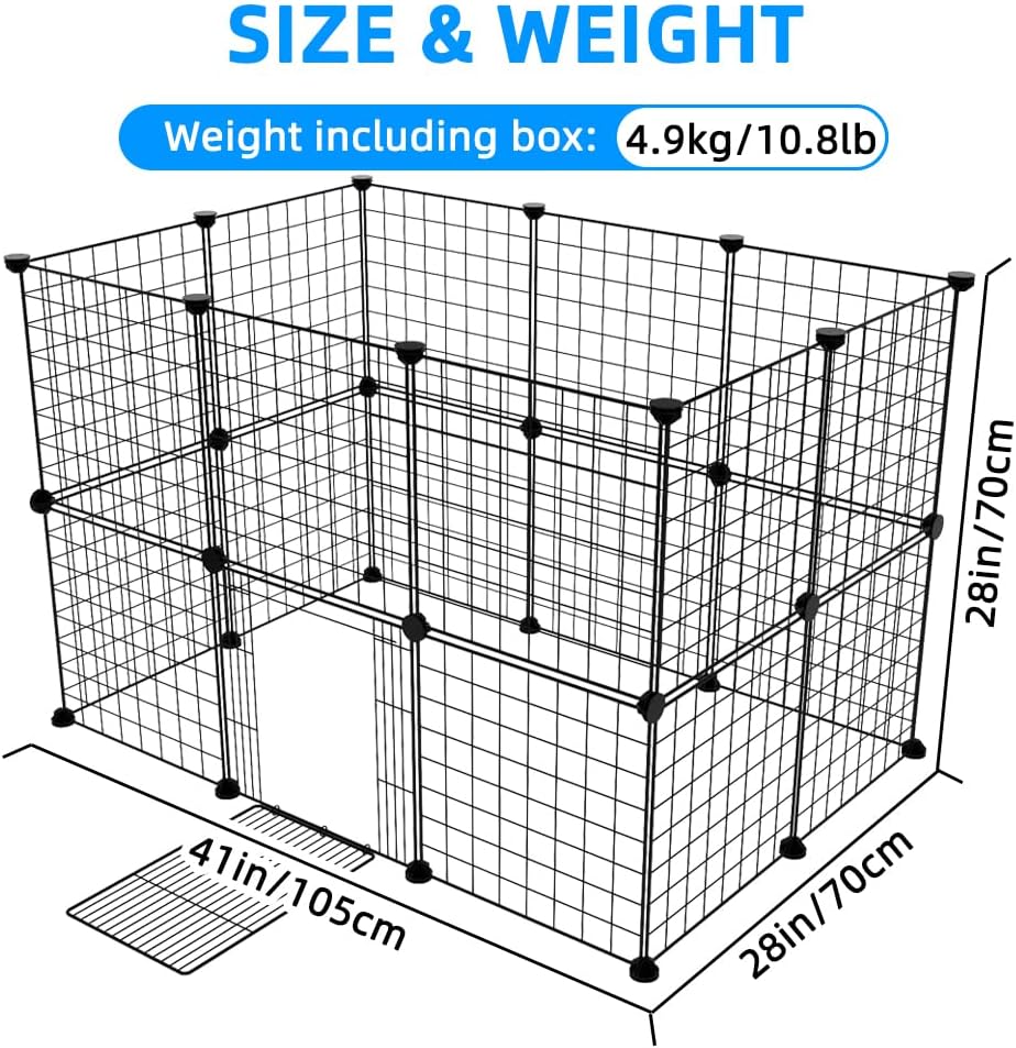 20-Piece Modular Wire Small-Animal Enclosure – 35 cm Panels