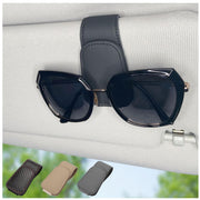 Magnetic Faux-Leather Car Visor Glasses Holder – Black