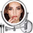 Rechargeable Wall Mounted Makeup Mirror with Lights,8 Inch Double-Sided LED Vanity Mirror 1X/10X Magnification,3 Color Lighting Dimmable Touch Screen 13 Inch Retractable (Black, 1/10X) (Chrome)