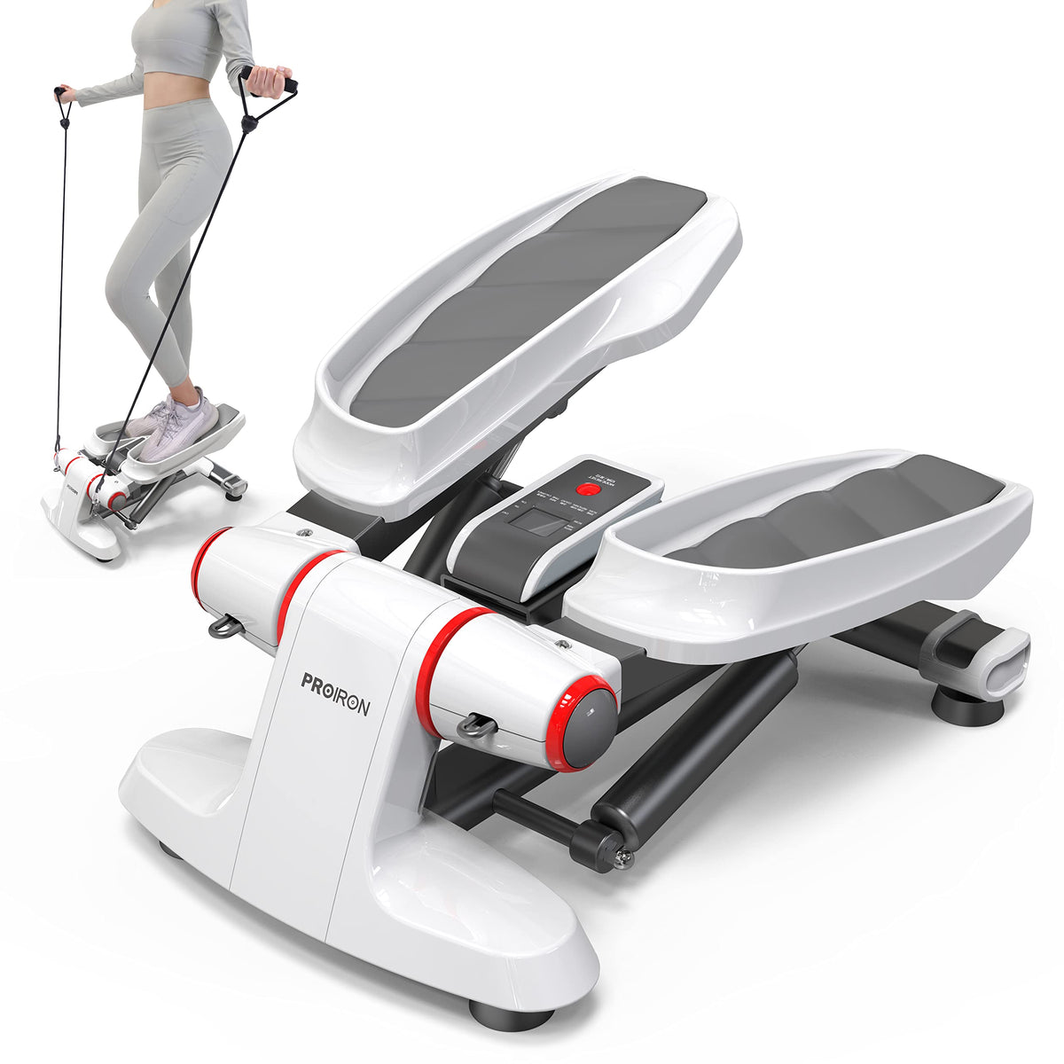 Mini Twist Stepper with Resistance Bands & Display