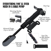 A35 Bike Repair Kit - 120 PSI Mini Pump & 16 in 1 Bicycle Multi Tool with Handy Bag Included Glueless Tire Tube Patches & Tire Levers
