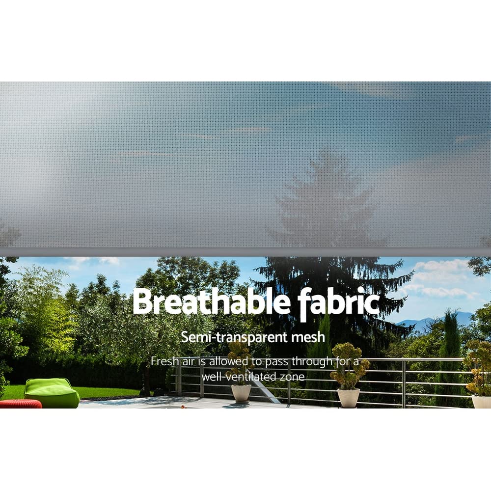 3 × 2.5 m Manual Outdoor Roller Blind – Grey