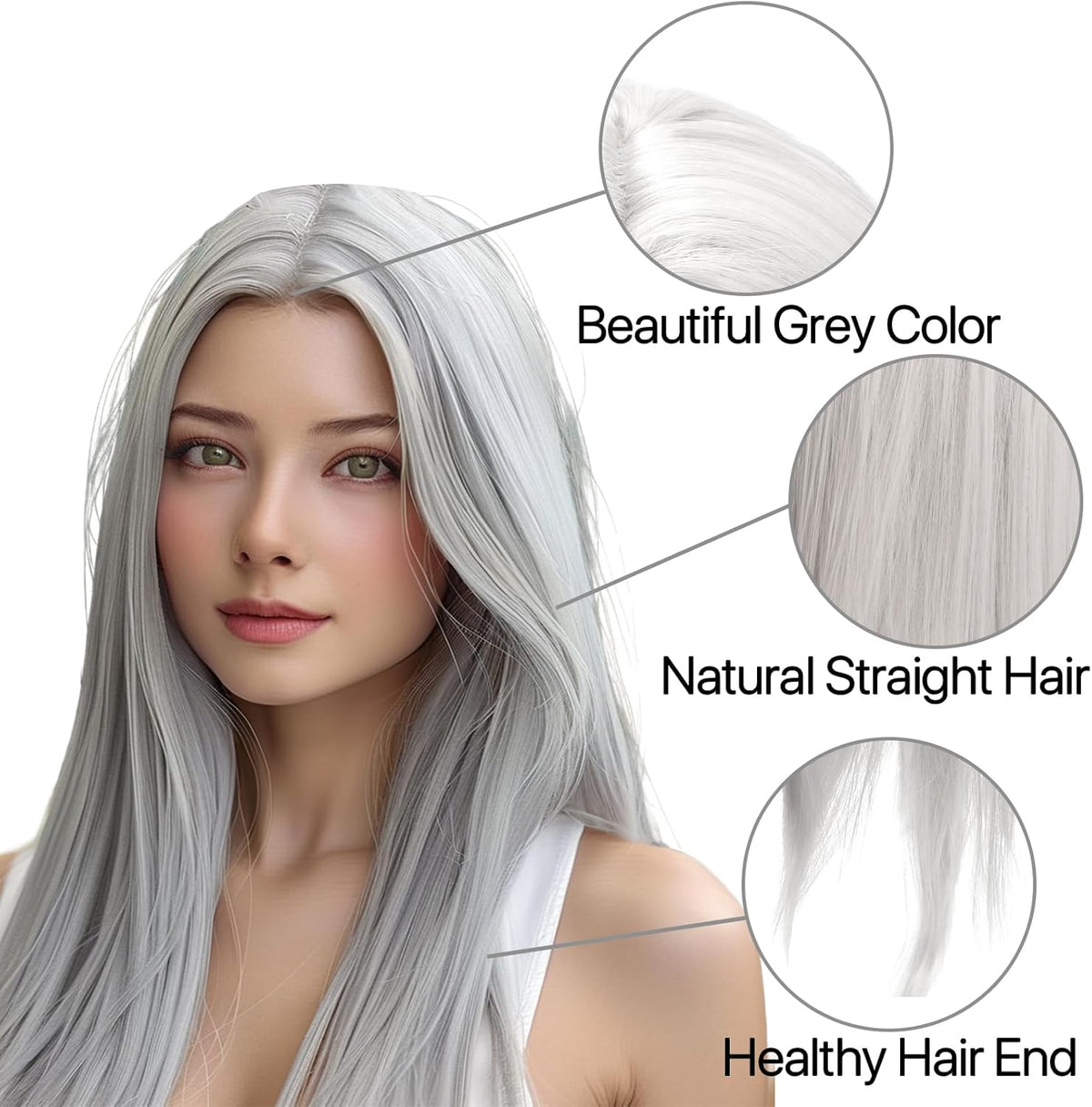 28-Inch Long Straight Synthetic Wig – Multiple Colours