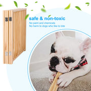 5-Panel Pine Freestanding Pet Gate – 304 × 43 cm