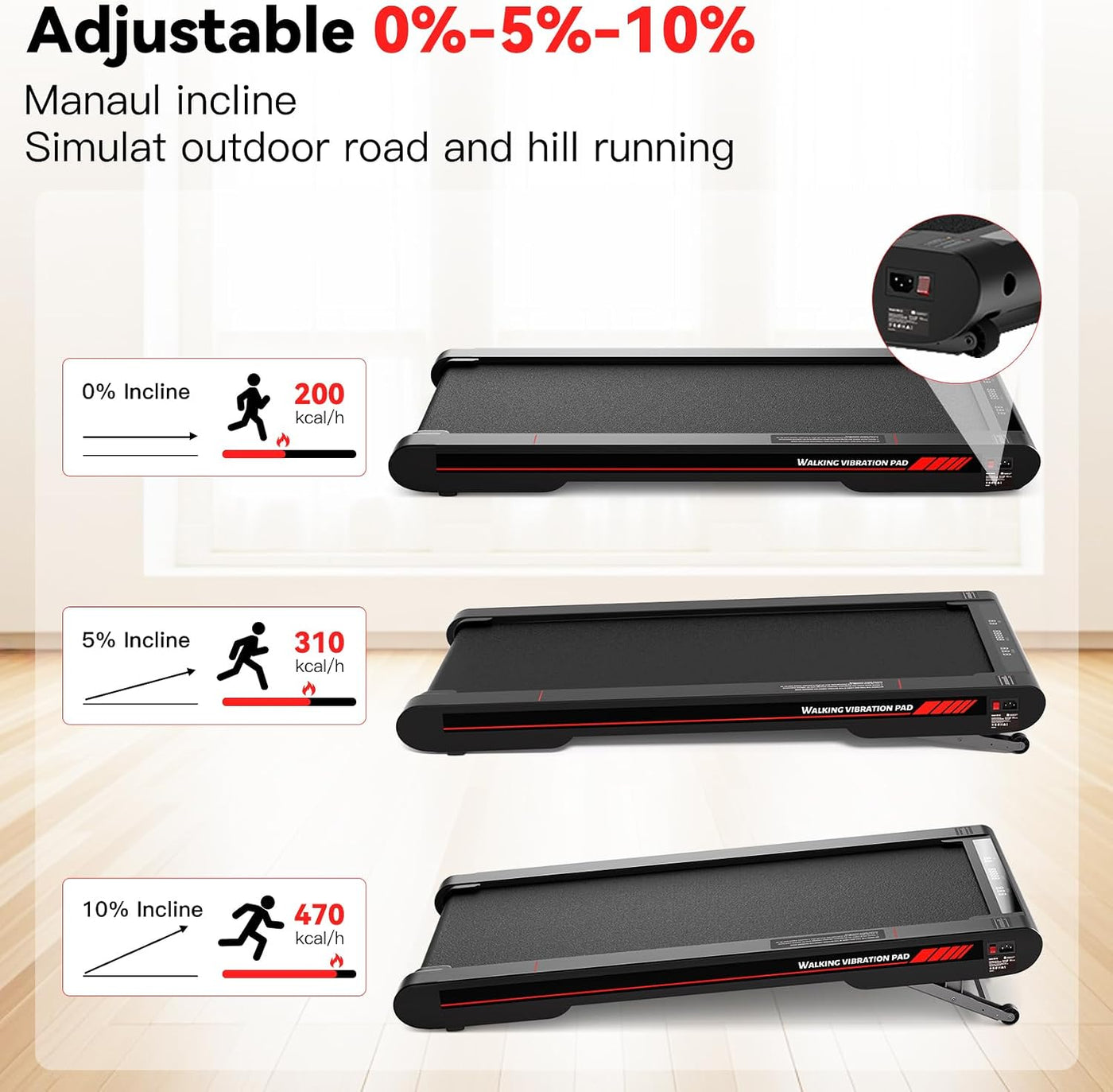 Sperax 3-in-1 Walking Pad with App, Incline & Vibration