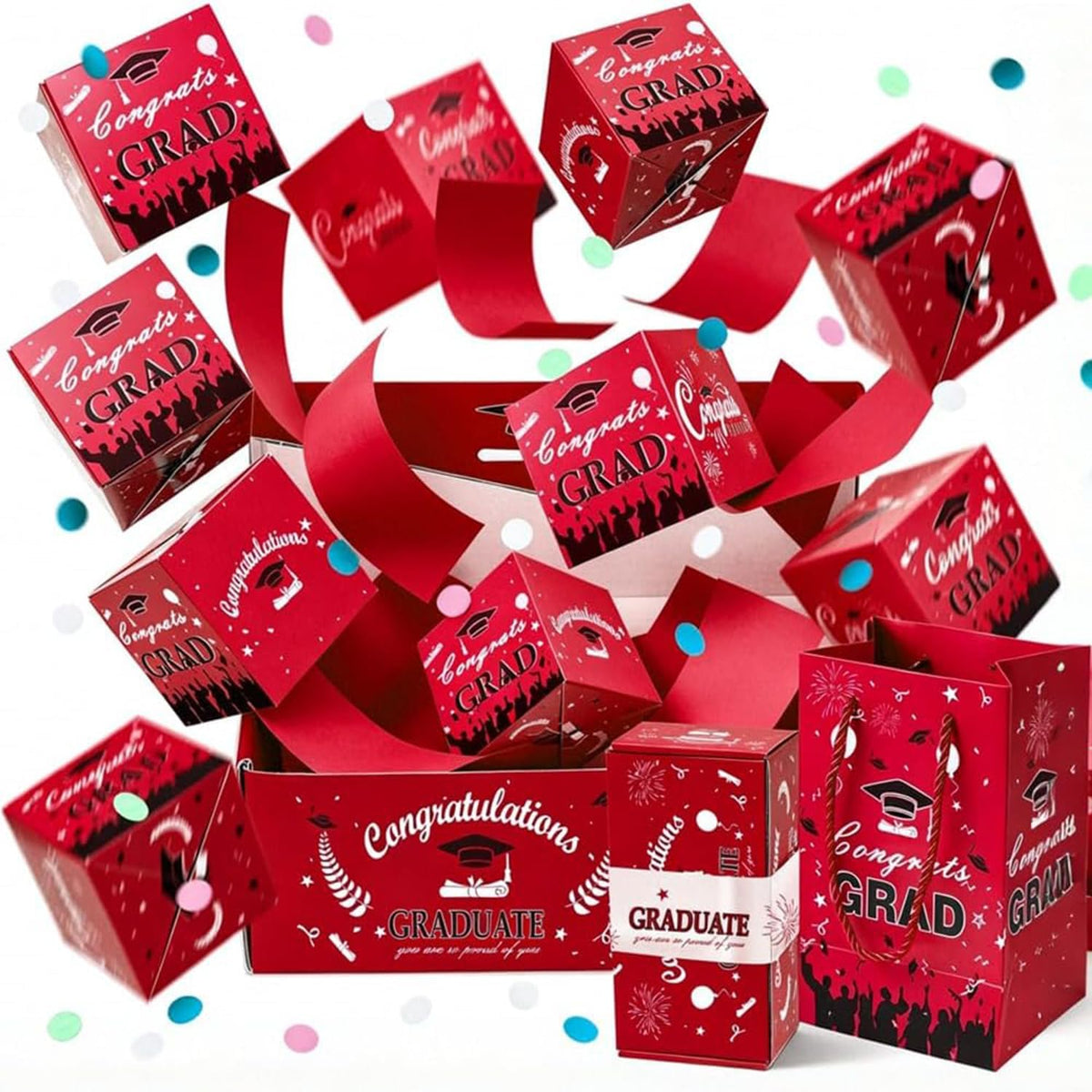2026 Graduation Pop-Up Surprise Gift Box – Red or Blue