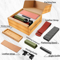 Four-Grit Waterstone Knife-Sharpening Set – 400 to 8000 Grit