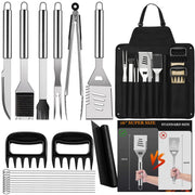 40 cm Stainless-Steel BBQ Tool Set with Apron