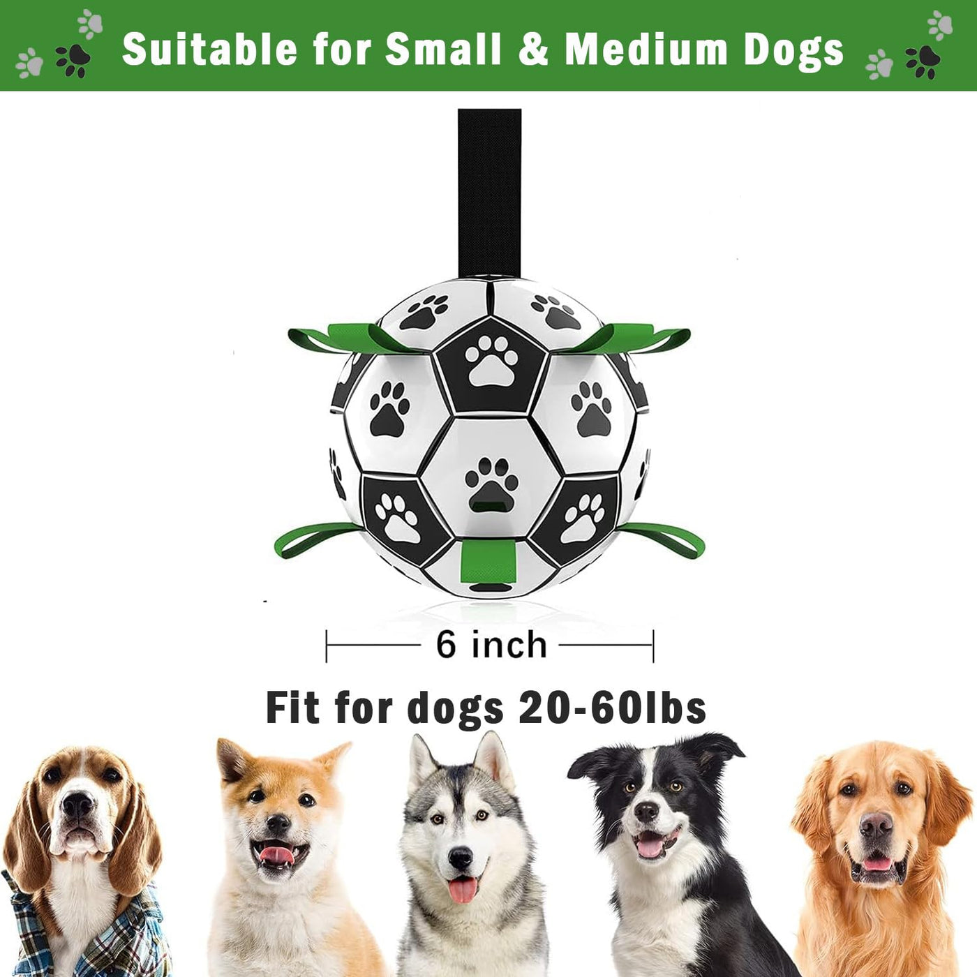 6-Inch Grab-Tab Interactive Dog Football with Pump