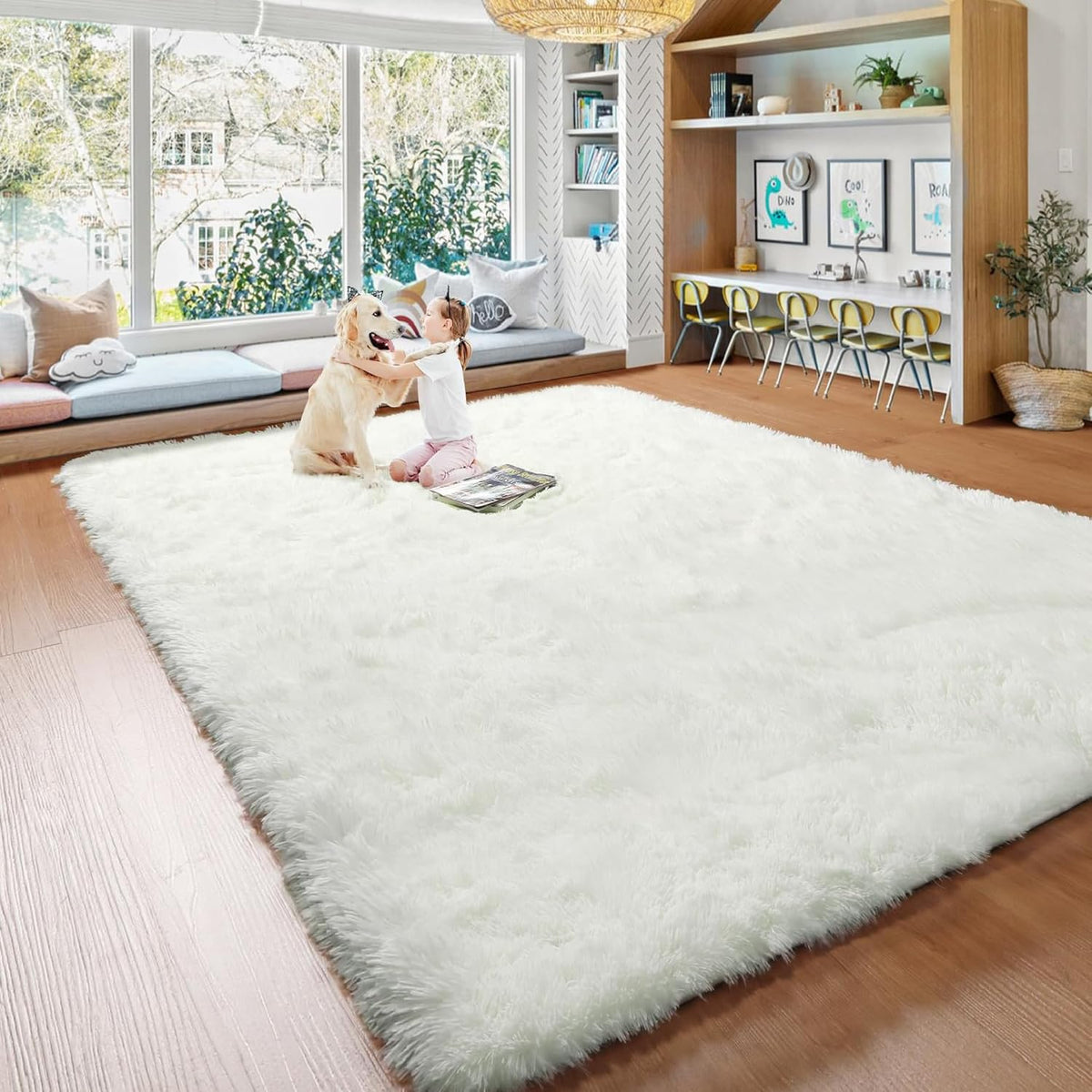 Ultra-Soft Washable Shaggy Area Rug – Pink, 80 × 160 cm