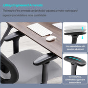 Office Chair, Breathable Mesh Desk Chair with Adjustable Lumbar Support and Headrest, High Back Computer Chair with Flip-up Armrests, Thick Cushion for Home, Office (Grey)