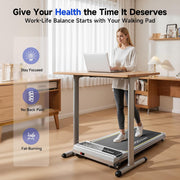 Walking Pad with Incline up to 6%, Treadmill for Home with LED Display, 136KG Portable Installation-Free Under Desk Treadmill with APP, Easy to Store Running Walking Machine