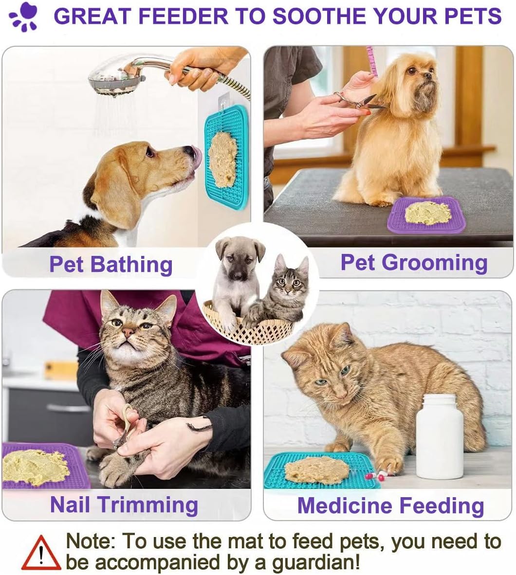 2-Pack Suction Lick Mats for Dogs & Cats – 2 Colour Sets