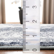 200 × 200 cm Grey & White Imitation-Cashmere Area Rug