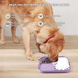 Lesipee Licking Mat for Dogs & Cats 2 Pack, Slow Feeder Lick Pat, Anxiety Relief Dog Toys Feeding Mat for Butter Yogurt Peanut, Pets Supplies Bathing Grooming Training Calming Mat (Cyan&Purple)