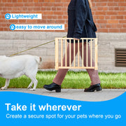 5-Panel Pine Freestanding Pet Gate – 304 × 43 cm
