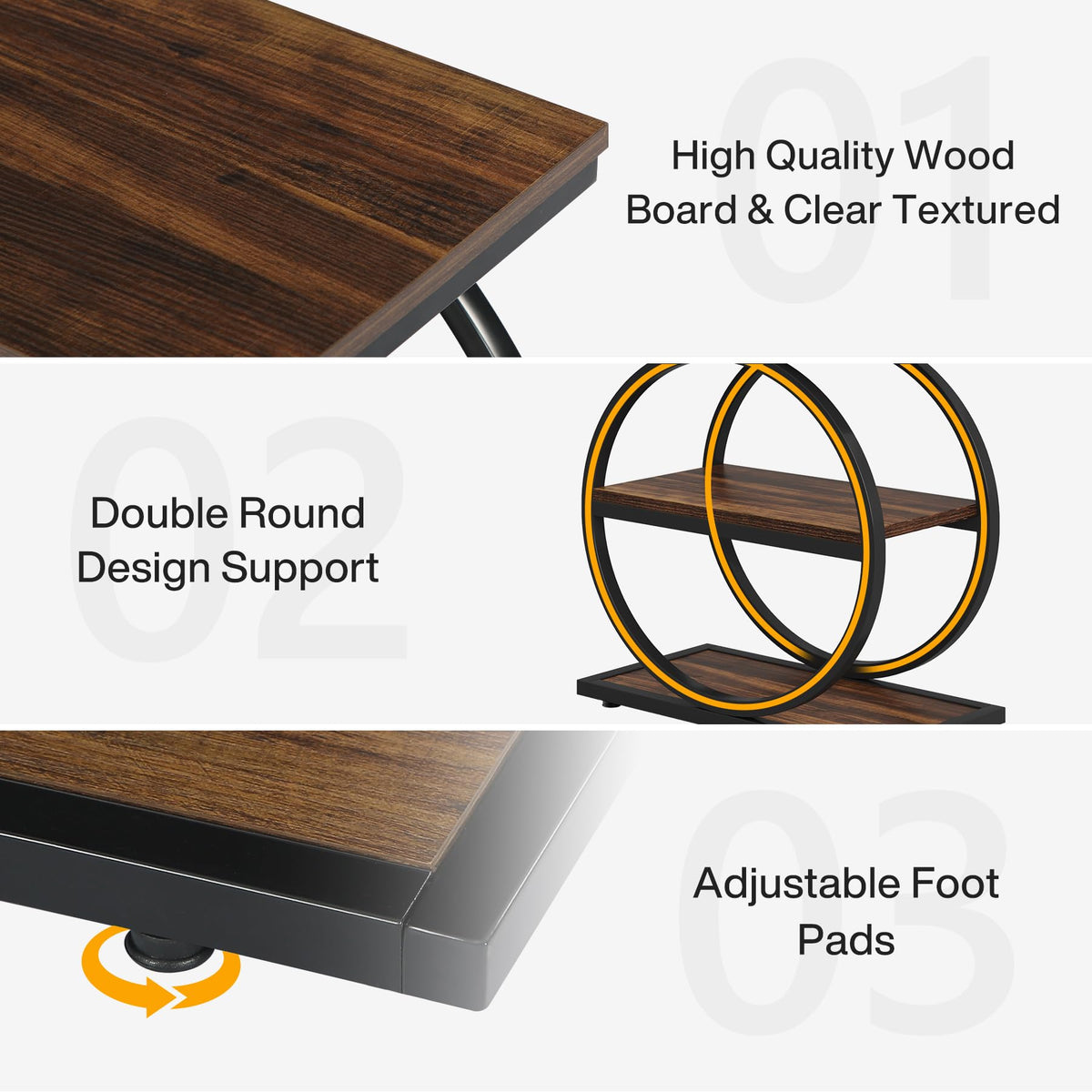 Narrow 3-Shelf Industrial Side Table