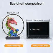 Hmusnwol-Dragon Figurines Lamp-Collectible Figurines-Dargon Statue - 13.18 inch LED Circle Table Lamp Figurine Dungeon and Dragons Gifts