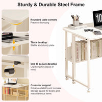 80 cm Foldable Mobile Computer Desk with Shelf