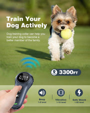 2-in-1 Dog Bark & Training Collar – 1000 m Remote & IP67