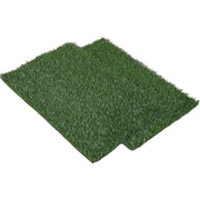 3-Layer Dog Toilet Tray with 2 Grass Mats & Splash Wall