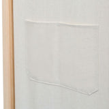 3-Panel Room Divider in Cream - Freestanding Fabric and Fir Wood Frame Partition with Extra Storage Bags - 120x170x4cm