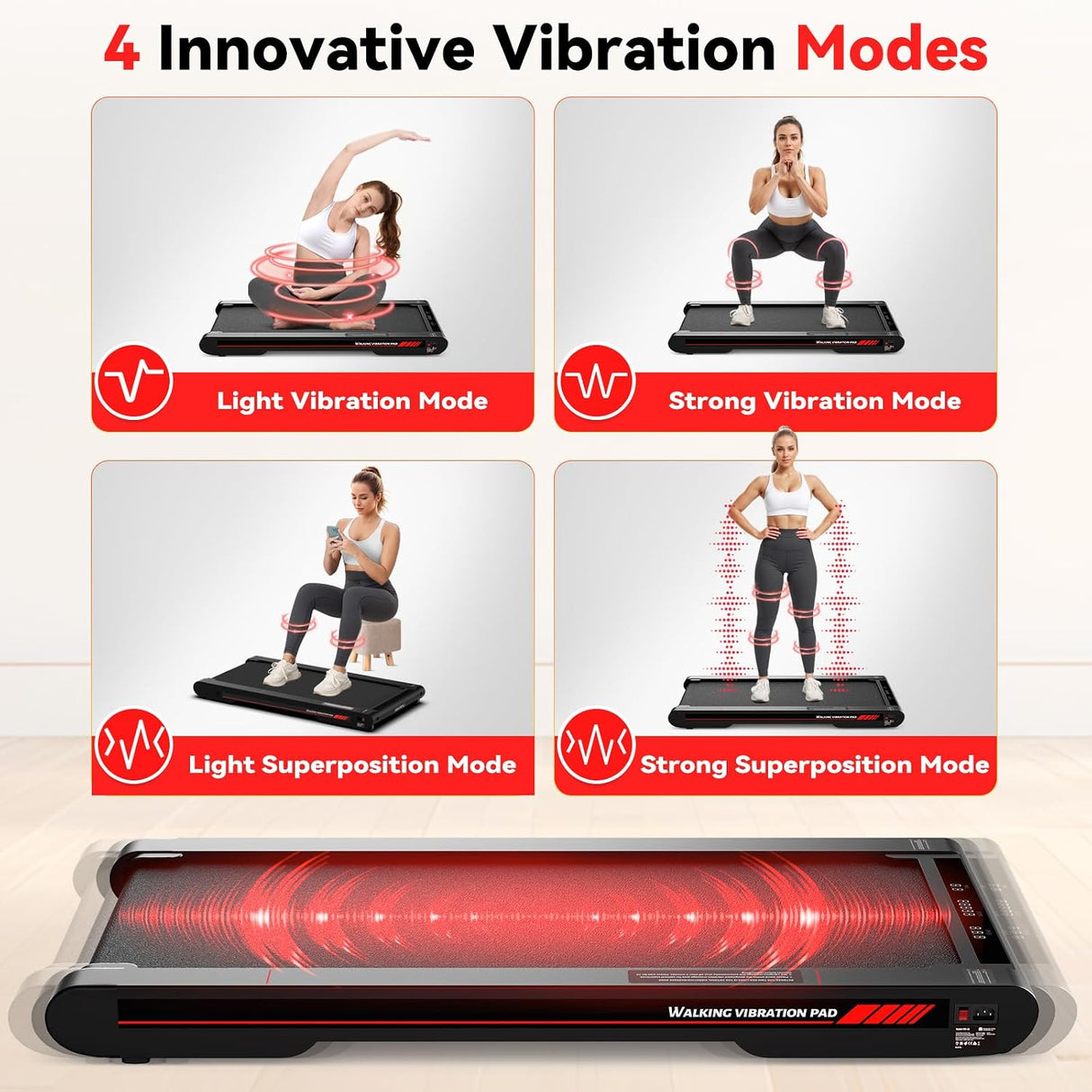 Sperax 3 in 1 Walking Vibration Pad, Under Desk Treadmill with APP, Portable Treadmills for Home, Walking Pad Treadmill with Remote Control
